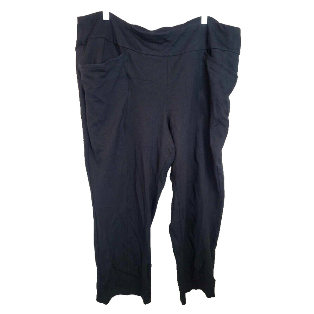 Cato Black Straight Leg High Rise Pull On Casual Cropped Pants Womans Sz 22/24WP